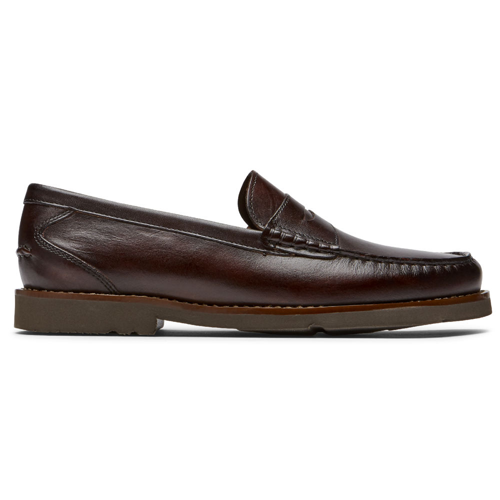 Mocasines Rockport Hombre Mexico - Modern Prep Penny Marrom Oscuro - LXJSD0794